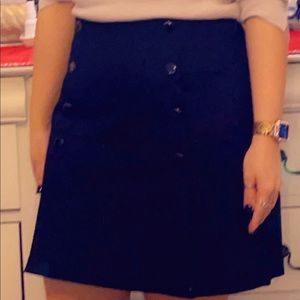 Straight black with button on the side skirt